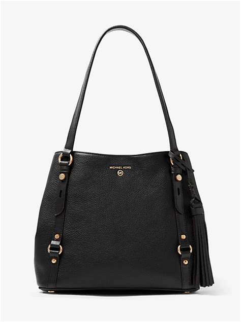 Carrie Large Pebbled Leather Shoulder Bag 